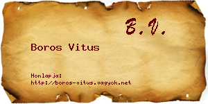 Boros Vitus névjegykártya