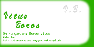 vitus boros business card